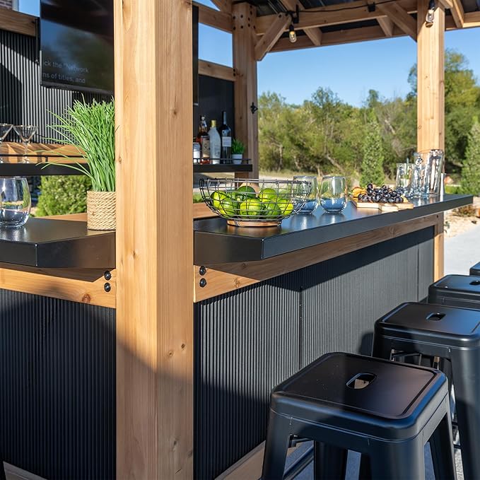 Backyard Discovery Palisade 9' x 6' Cedar Wood Outdoor Bar Set - Image 6