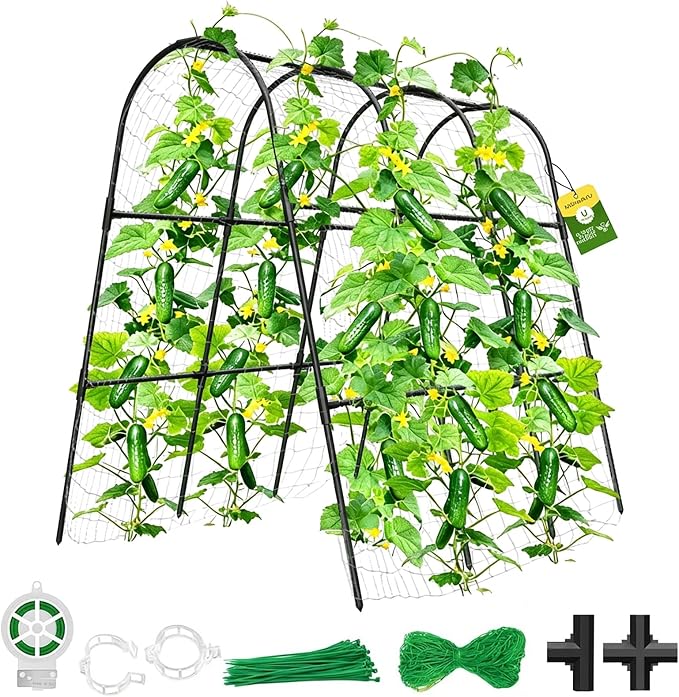 Cucumber Trellis for Raised Bed, U-Shape Garden Trellis for Climbing Plants by MQHUAYU