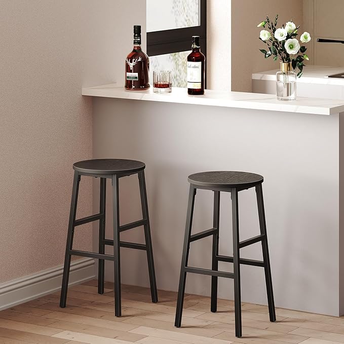Bar Stools, 24.4 Inch Kitchen Breakfast Bar Stools, Industrial Bar Stools - Image 5