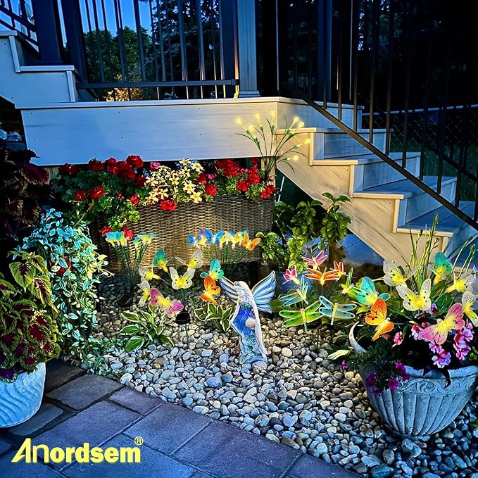 Anordsem Solar Garden Lights Outdoor: 8 Removable Fiber Optic Fabric - Image 7