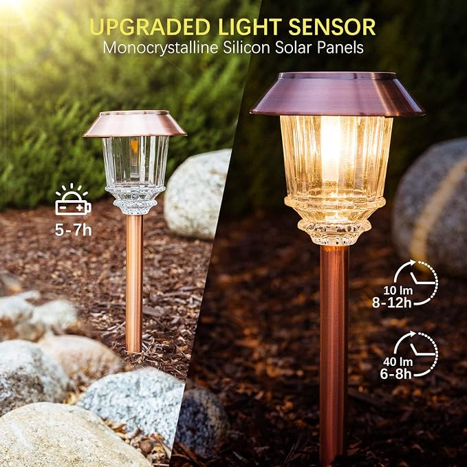 XMCOSY+ Solar Lights Outdoor Waterproof, 4 Pack Solar Lights - Image 2