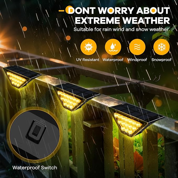 Solar Step Lights for Outside, Solar Stair Lights Outdoor Waterproof, Deck Step - Image 3