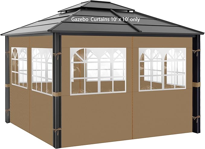 Gazebo Privacy Curtains 10' x 10' by Aonear