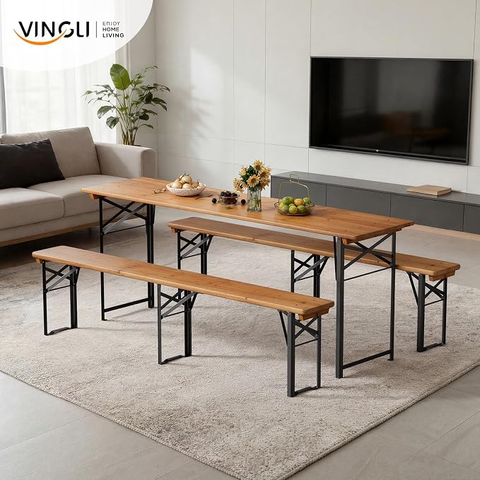 VINGLI 70 Inch Folding Picnic Tables - Image 7
