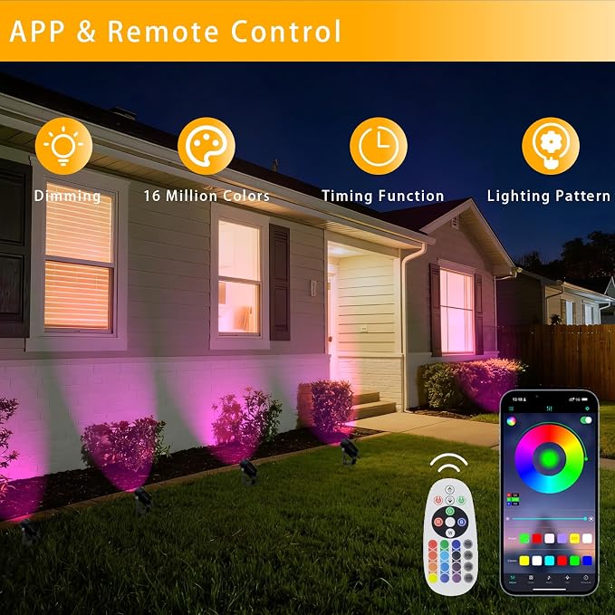 Smart RGB Low Voltage LED Spotlights, APP & Remote Control, Synchronous Dimming - Image 6