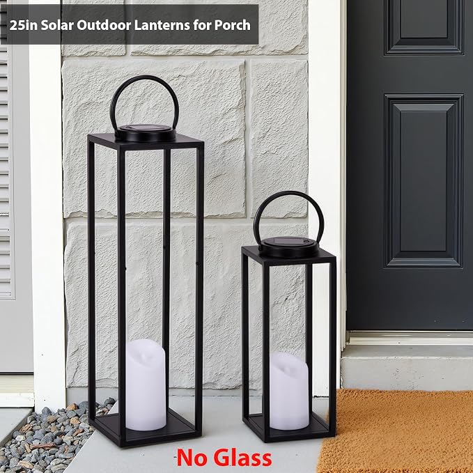 Large Solar Outdoor Lanterns, Fall Decor- Set of 2 - Image 4