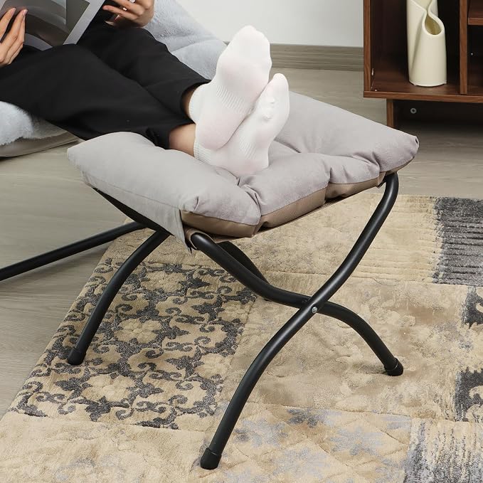 15" Folding Ottoman, Foldable Footrest Stool, Portable Small Foot Stool - Image 9