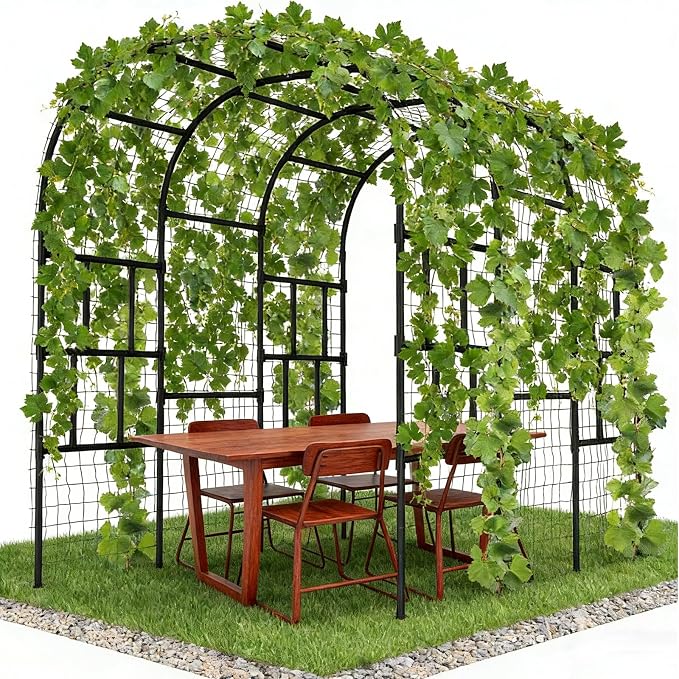 DoCred Garden Arch Trellis for Climbing Plants, 87 Inch Large Garden Trellises by DoCred