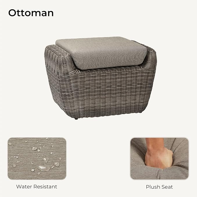 CHITA 2 Pieces Patio Wicker Furniture Set, Outdoor Rattan Chair Set - Image 8