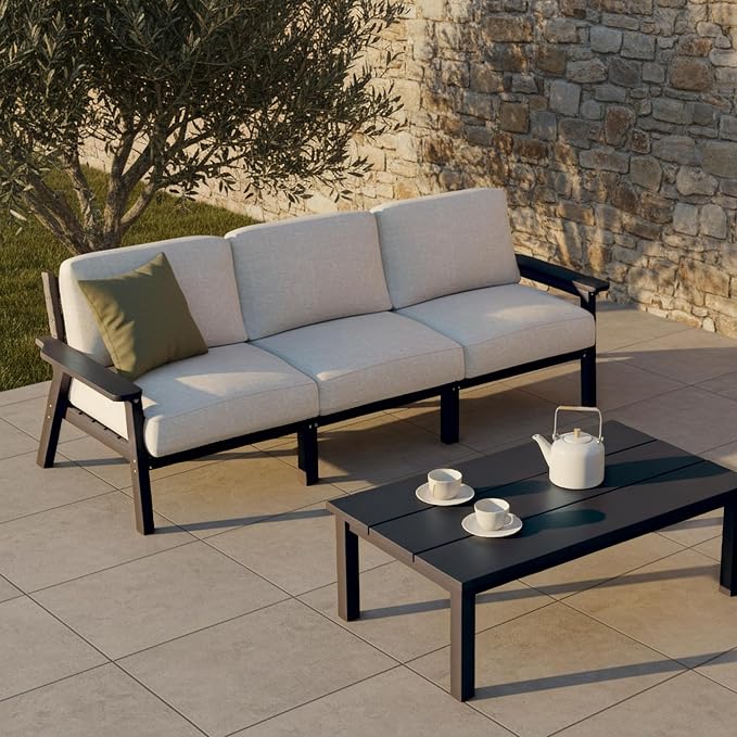 Patio Furniture Set 3 Seats, HDPE Outdoor Sectional by PatioKingdom