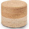 Wimarsbon Ottoman Pouf, Natural Braided Jute Poof, Rustic Handweave Lounge by Wimarsbon