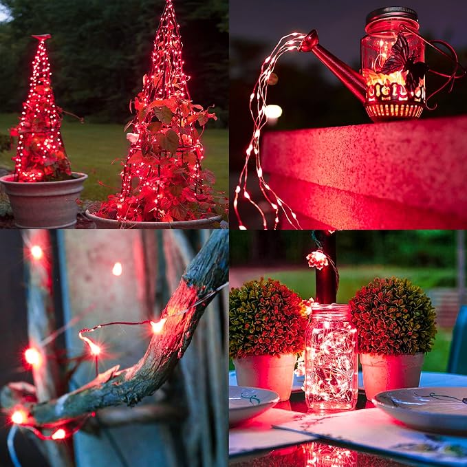 TW SHINE Red Solar String Lights Outdoor, Total 80 FT 240 LED Solar Powered - Image 3