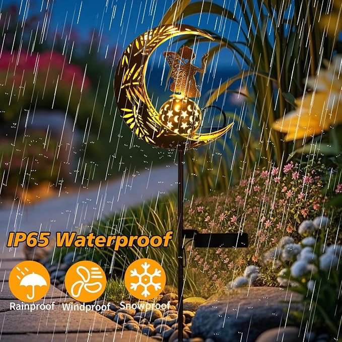 ZKLiLi Christmas Garden Solar Lights Pathway Stake Lights Moon Fairy - Image 4