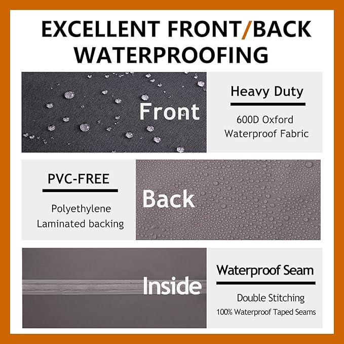 Heavy Duty Outdoor Sectional Sofa Cover, Lawn Patio Couch Protector - Image 3