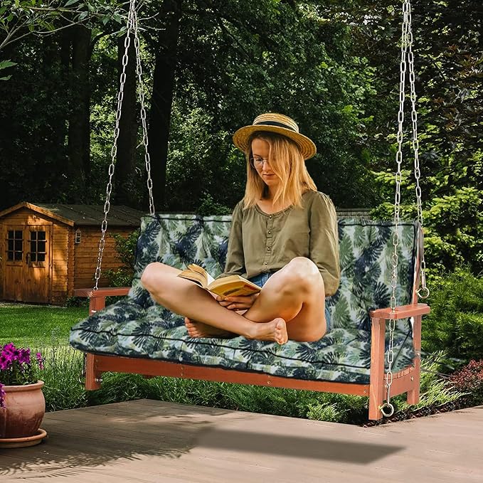 Waterproof Porch Swing Cushion Replacement, Thick 2–3 Seat Swing Seat Cushion - Image 2
