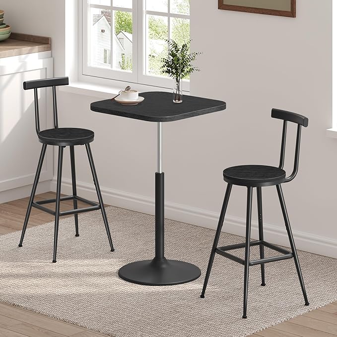 Bar Stools, Metal Frame, Adjustable Feet, Easy Assembly, - Image 4