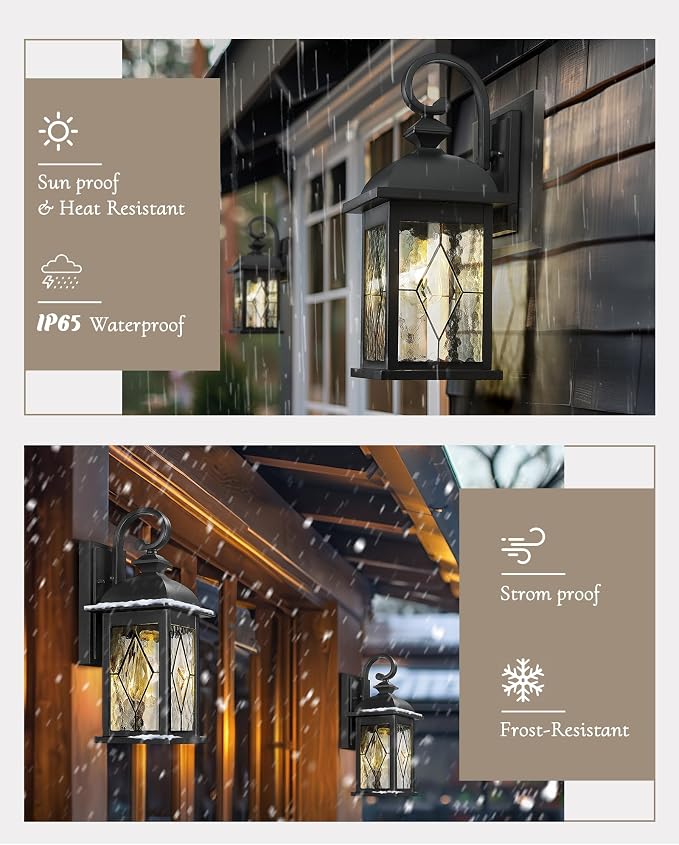 FEMILA Outdoor Wall Light Fixture, 1-Light Exterior Waterproof Wall Sconce - Image 4