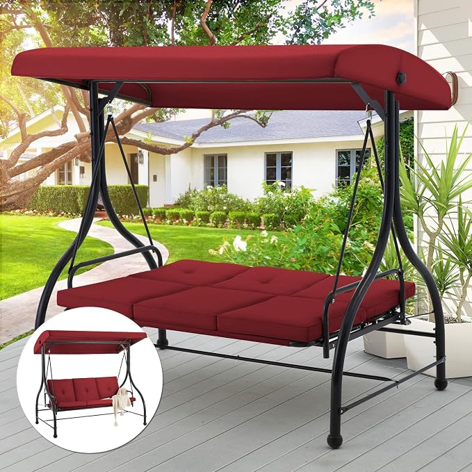AECOJOY 3-Seat Outdoor Porch Swing - Image 6