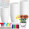 Funnymoom 36 Pcs Garden Plastic Paintable Flower Pot Craft Kit DIY Painting by Funnymoom
