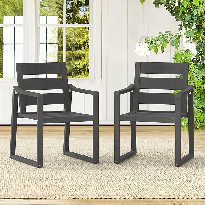 HDPS Patio Dining Chairs Set of 2, by COZYMAN