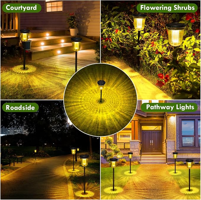 Solar Pathway Lights Outdoor, Solar Lights Outdoor Waterproof IP65, 200 LM Auto - Image 7