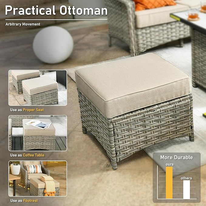 HOOOWOOO 6 Piece Patio Furniture Conversation Sets - Image 8