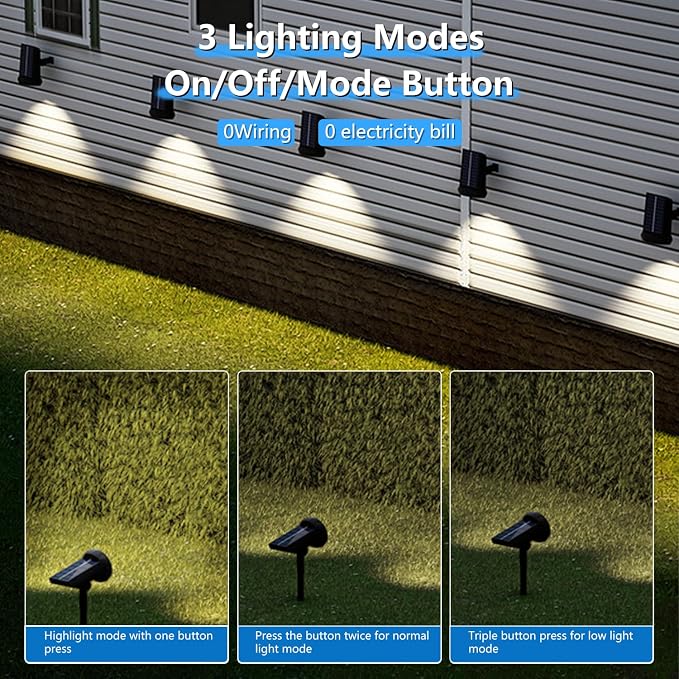 Solar Spot Lights Outdoor，Solar Lights Outdoor Waterproof IP68，Dark Sensing - Image 2