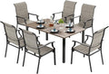 7 Piece Outdoor Dining Set for 6, Outdoor Table and Chairs Set for 6 by SUNSHINEVALLEY