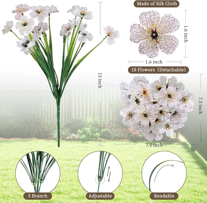 24 White Bundles Artificial Flowers - Image 2