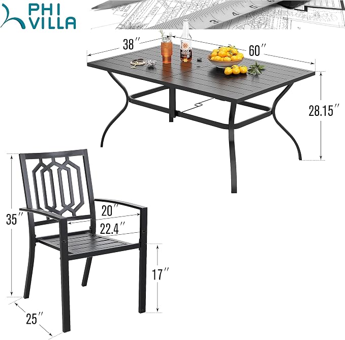 PHI VILLA 7 Piece Outdoor Dining Set - Image 9
