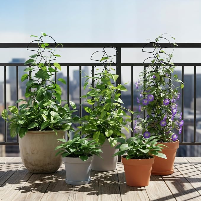 Plant Trellis for Climbing Plants Indoor Outdoor, Trlzey 3 Pack Stackable Metal - Image 6