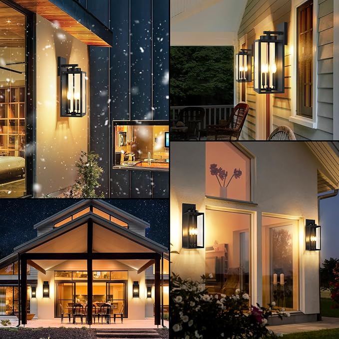 BesLowe 19.6” Large Size Outdoor Wall Light Fixture, 3-Light Exterior Lighting - Image 6