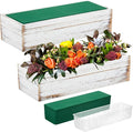 Dandat 4 Set Wood Boxes for Centerpieces 12x4 Inch Rectangle Wooden Planter Box by Dandat