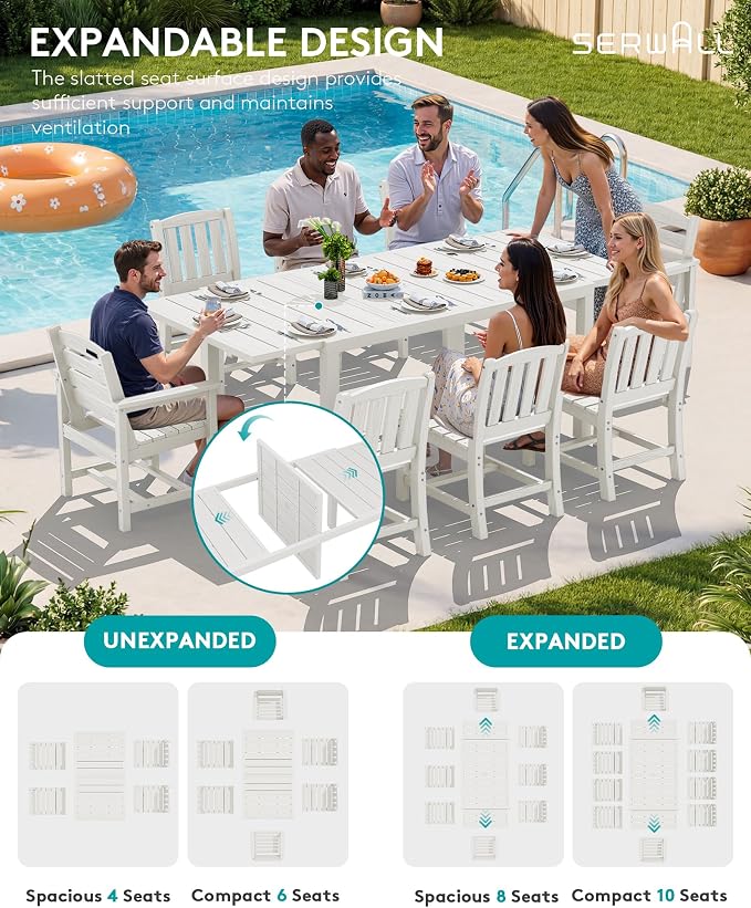 SERWALL Outdoor Expandable Dining Table 60" - Image 4