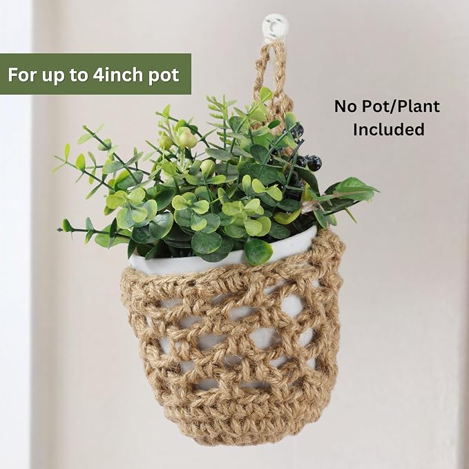 3 Packs Hanging Planters for Indoor Plants up to 4 in., Wall Plant Holder | - Image 5