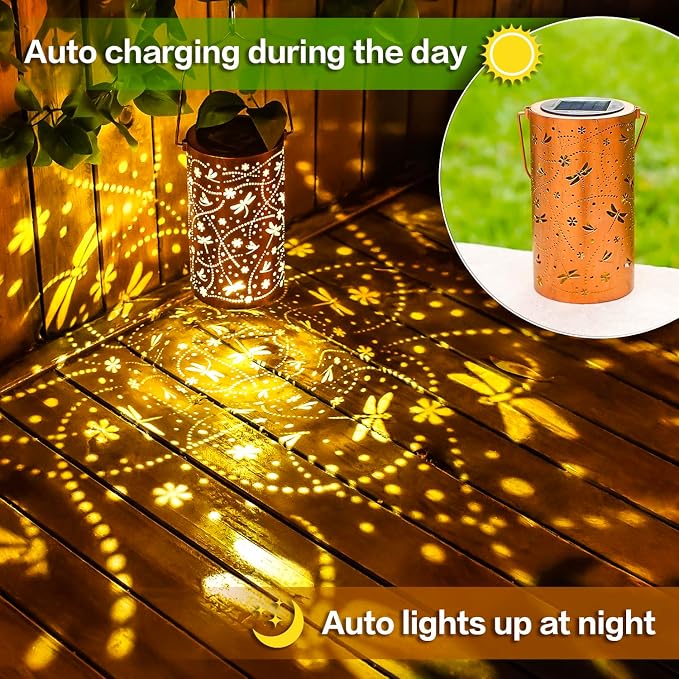 Dragonfly Solar Lanterns Outdoor Waterproof Hanging Solar Lights Dragonfly Gifts - Image 4