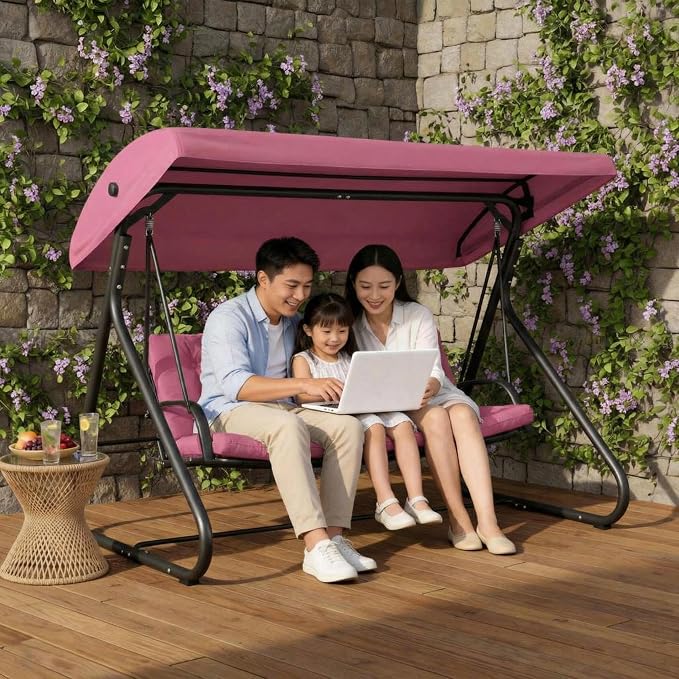 3-Seat Outdoor Convertible Swing Glider by Garvee