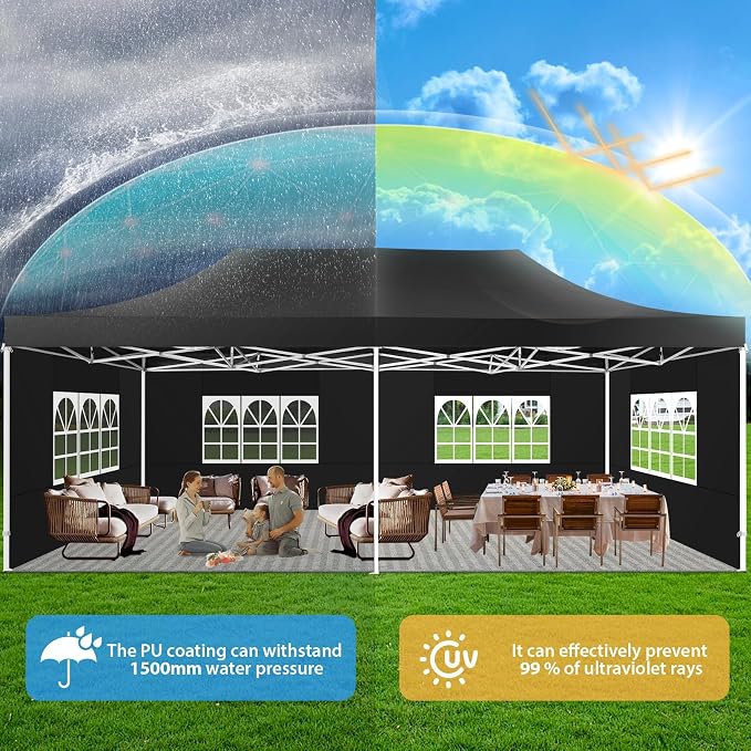 COBIZI Pop up Canopy Tent 13x26 Heavy Duty Gazebo - Image 5
