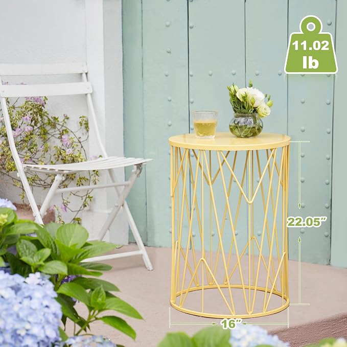 HFHOME Set of 3 Heavy-Duty Round End Table, Side Table, Coffee Table - Image 5