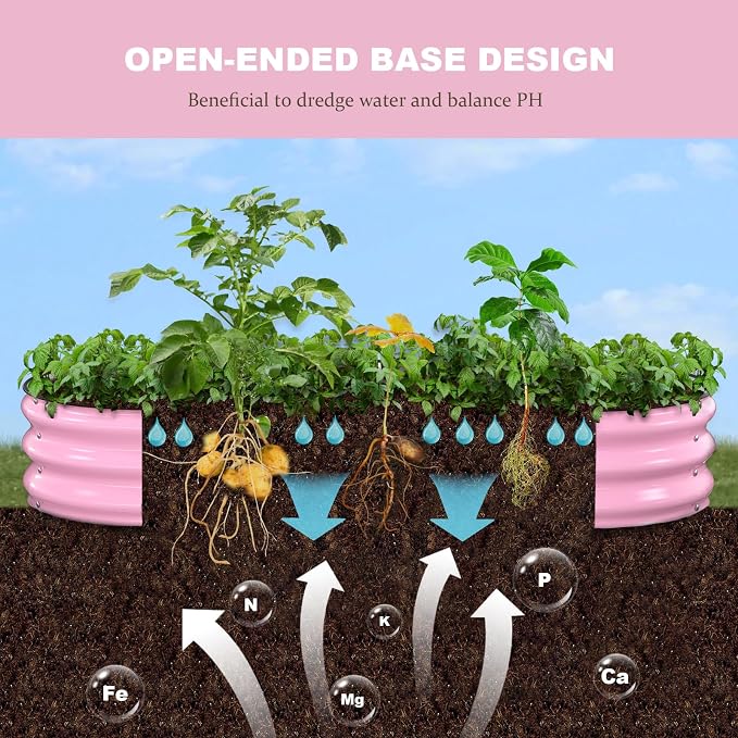 Raised Garden Bed, Oval Metal Planter Box - Image 4
