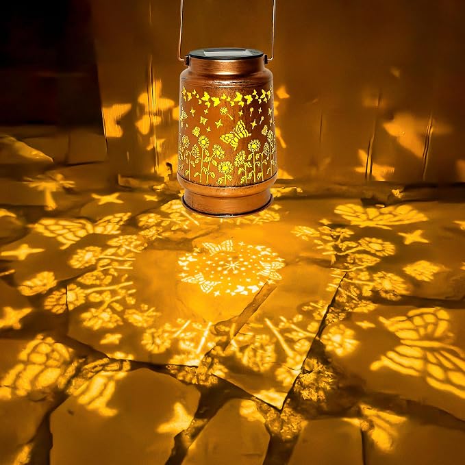 Butterfly Solar Lantern Lights, Outdoor Lanterns Garden Decor, Hanging Solar - Image 2