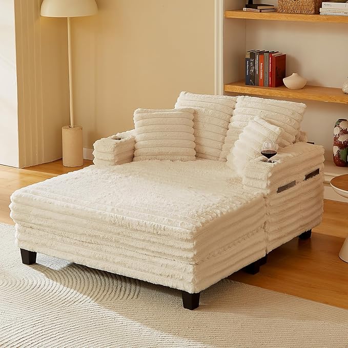 64" Chaise Lounge Chair Indoor, Oversized Sleeper Chair by Amsleekey