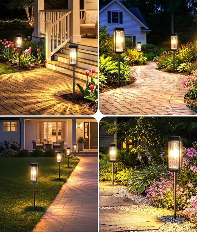 Solar Pathway Lights Outdoor, 8 Pack Upgraded Solar Lights Outdoor Waterproof - Image 7