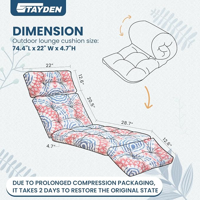 Outdoor Lounge Chair Cushions, Chaise Lounge Chair Cushions Replacement - Image 5