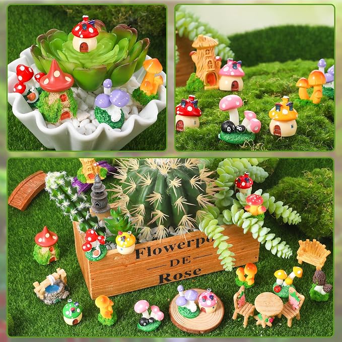 32 Pcs Fairy Garden Accessories Mini Fairy Figures Miniature Table and Chairs - Image 4