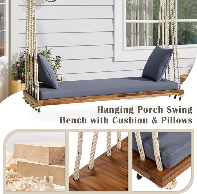 SOFTSEA Patio Swing Bench for 2-Person, Patio Hanging Chair - Image 3