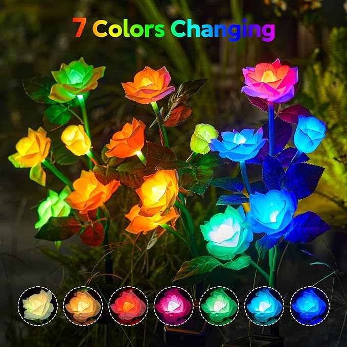Solar Garden Lights, 6 Pack Upgraded Garden Decor LED Lights - Image 3