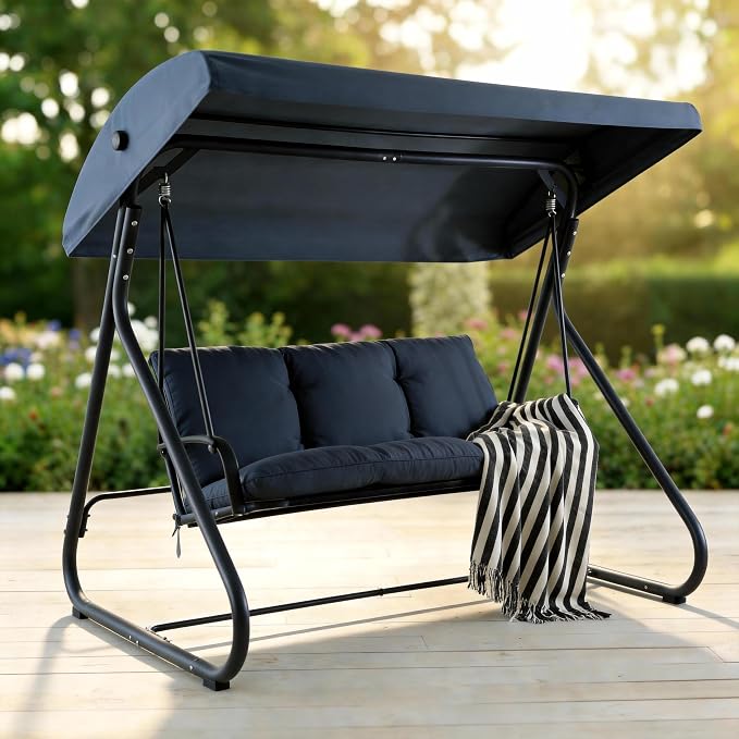 3-Seat Outdoor Convertible Swing Glider - Image 6