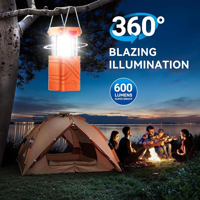 LETMY 4 Pack Camping Lantern, Rechargeable LED Lanterns, Solar Lantern Battery - Image 6