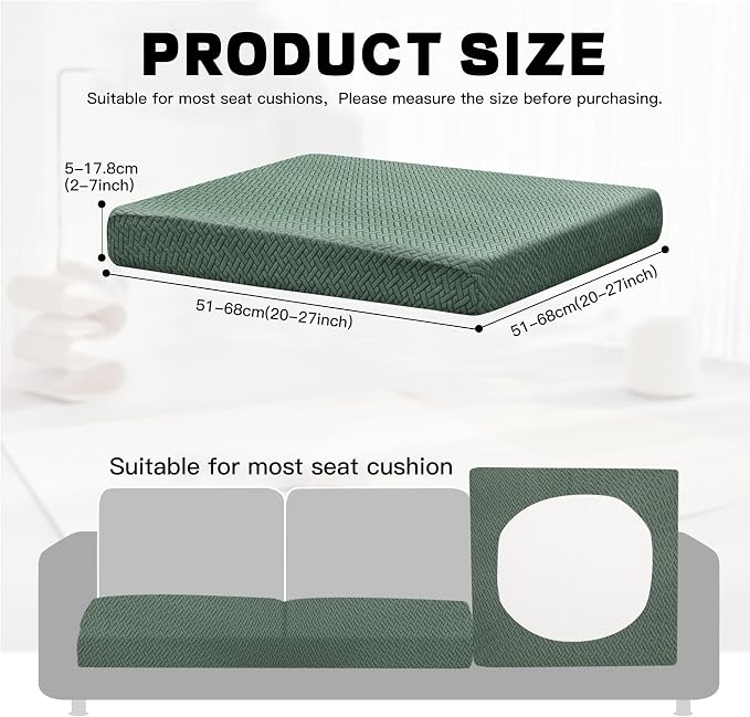 8Pcs Outdoor Cushion Covers, Patio Cushion Covers, Stretch Elastic Slipcovers - Image 2
